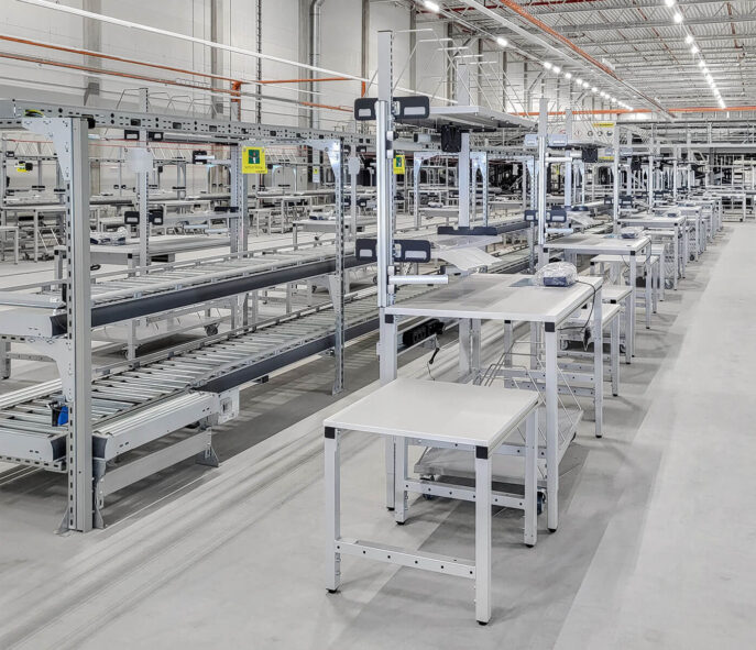 Alimentation avec convoyeur à rouleaux